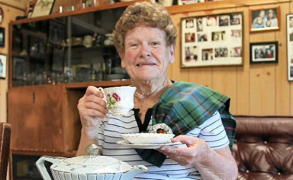 Iris Cutmore has Celtic accessories for a high tea next week. Iris Cutmore has Celtic accessories for a high tea next week.